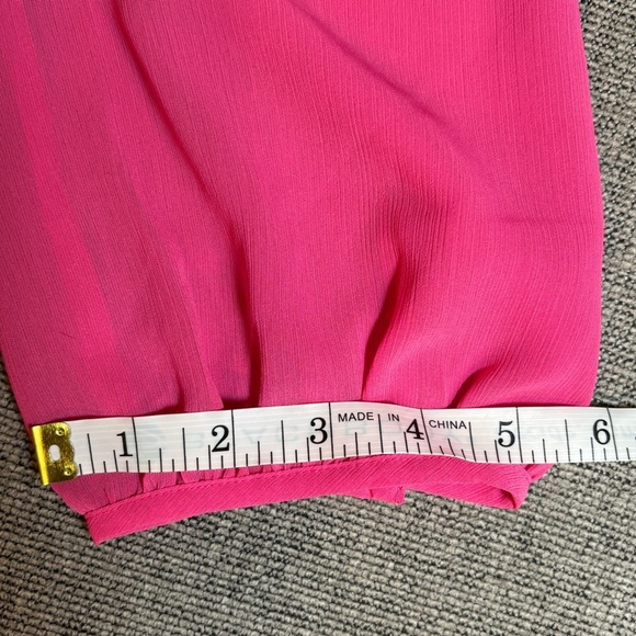 J Crew Womens Long Sleeve V-Neck Ruffle Blouse Size Small Pink Lightweight - Picture 11 of 12